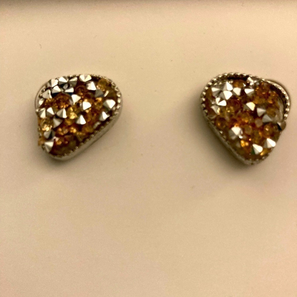 Earrings teardrop design with sparkles glitter for pierced ears NIB
